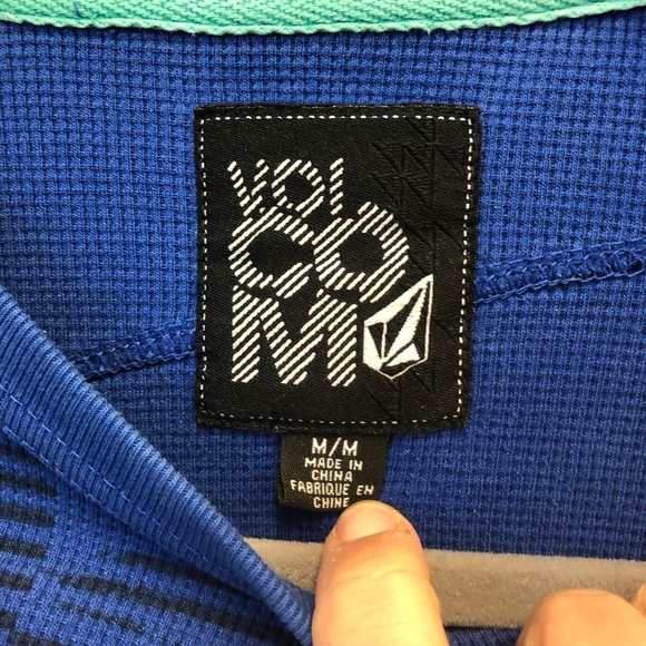 Volcom Blue and Black Patterned Waffle-knit Pullover - Picture 4 of 6